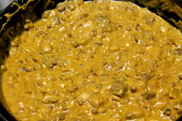 Päivitetty kuva 2014: lisäsin tattikastikkeeseen vihreitä keitettyjä linssejä (niitä voi keittää itse tai ostaa purkissa) ja soijakerman sijaan laitoin soijamaitoa ja maustamatonta soijajugurttia. 