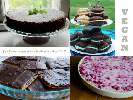 Ravintolapäivän vegaaniset herkkumme. 