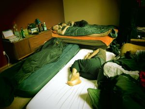 Tyypillistä tämän reissun majoitustyyliä. 