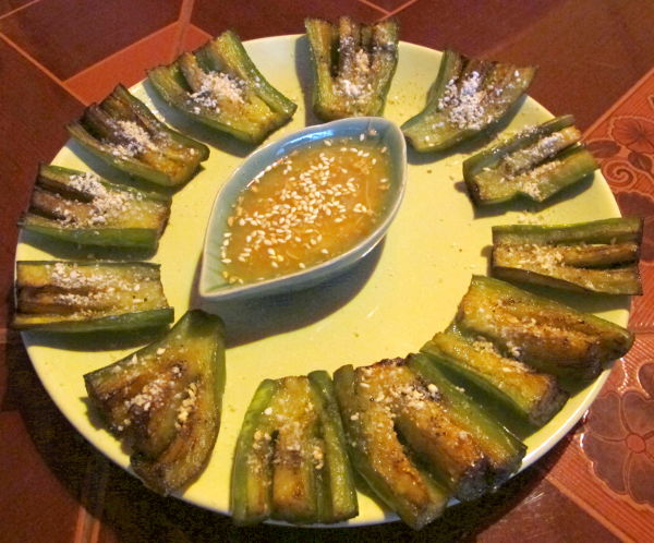 Paistetut munakoisot. 