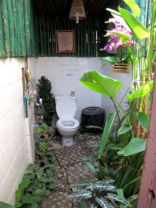 Juicy 4 U:n puutarhamaiset saniteettitilat. 