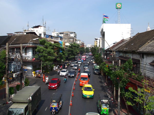 Chinatownin liikennettä. 