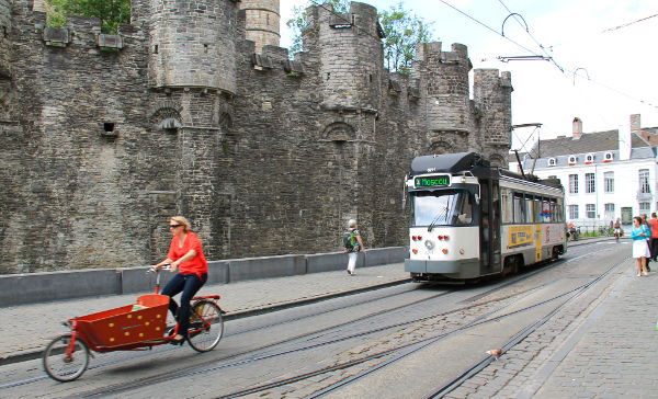 pyörä ja raitiovaunu