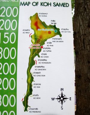 Koh Sametin kartta.