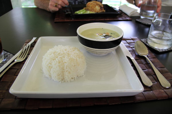 Vihreä curryt tofulla. 