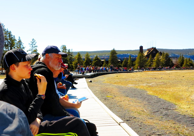 yleisöä old faithfullilla