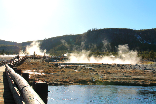 Vulkaaninen puisto Biscuit Basin. 
