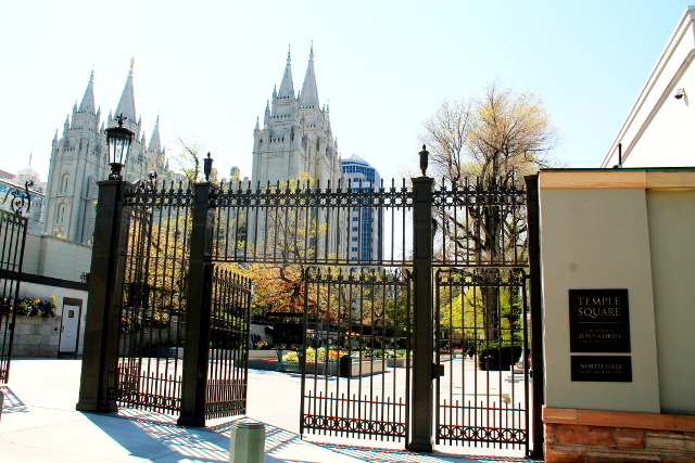 Mormonien temppeliaukio on kaupungin keskus. 