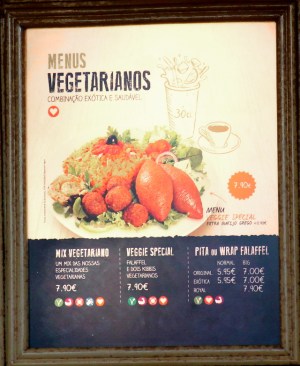 Joshua´s Shoarman vegemenu. 