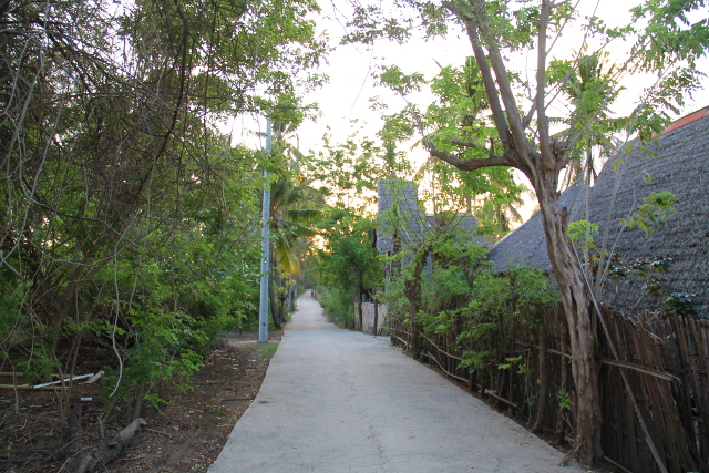 Saaren läpi menevä tie. 