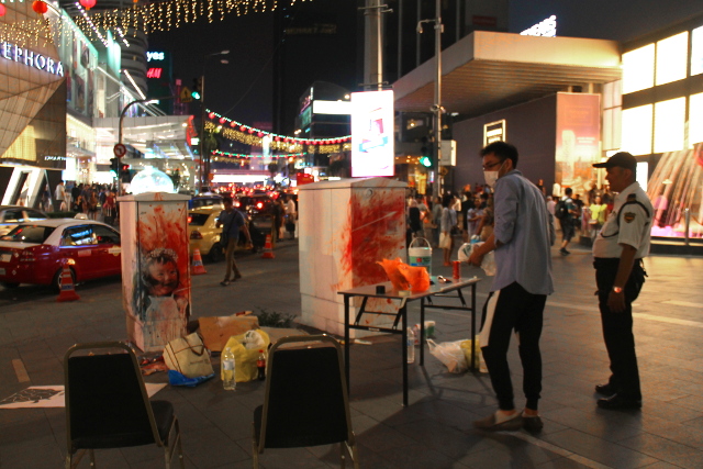 Katutaidetta Bukit Bintangissa. 